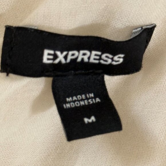 EXPRESS floral banded bottom blouse shirt top ,poplin cotton - Picture 11 of 12